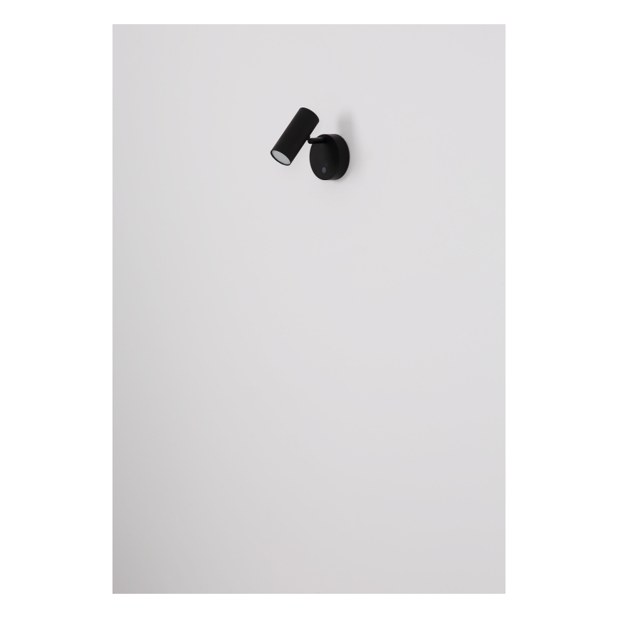 Globo - Foco de pared LED recargable y regulable LED/0,4W/3,7V 1800 mAh negro