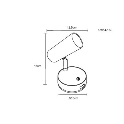 Globo - Foco de pared LED recargable y regulable LED/0,4W/3,7V 1800 mAh negro