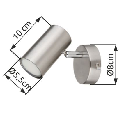 Globo - Foco de pared 1xGU10/25W/230V cromo mate