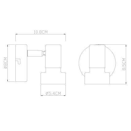 Globo - Foco de pared 1xGU10/25W/230V negro/dorado