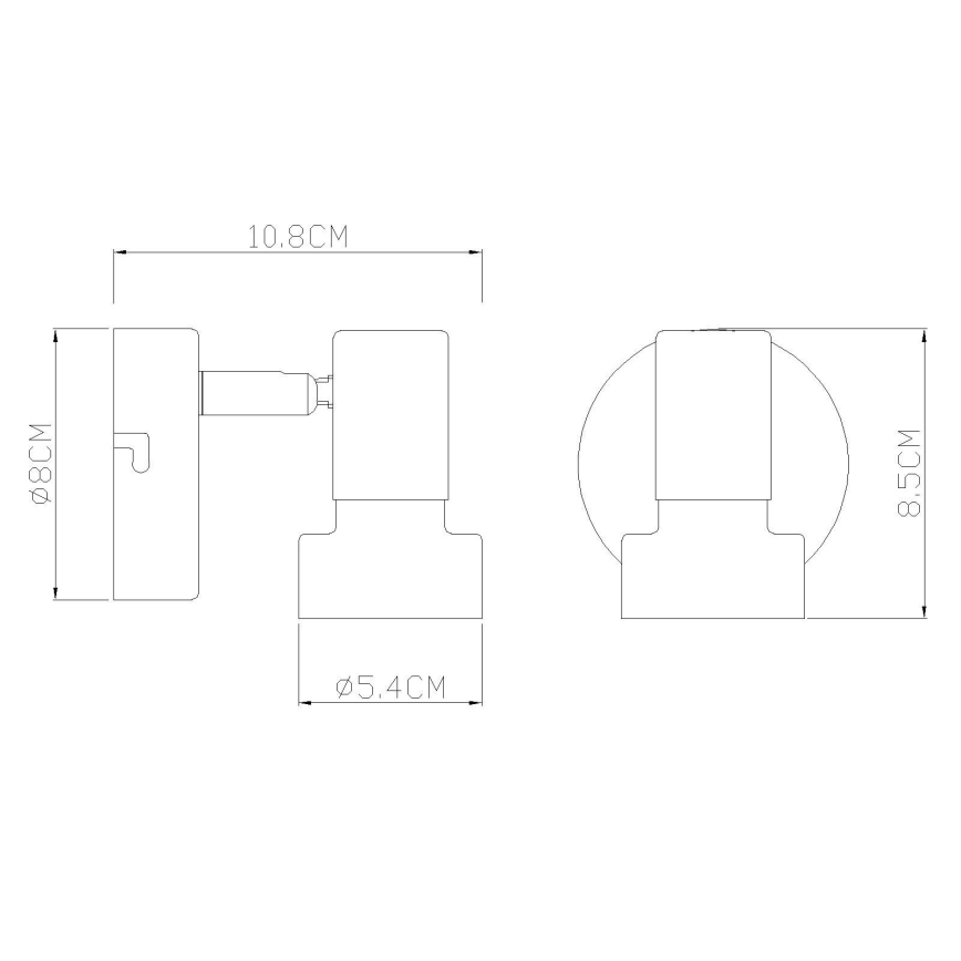 Globo - Foco de pared 1xGU10/25W/230V negro/dorado