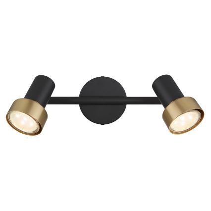 Globo - Foco  2xGU10/25W/230V negro/dorado