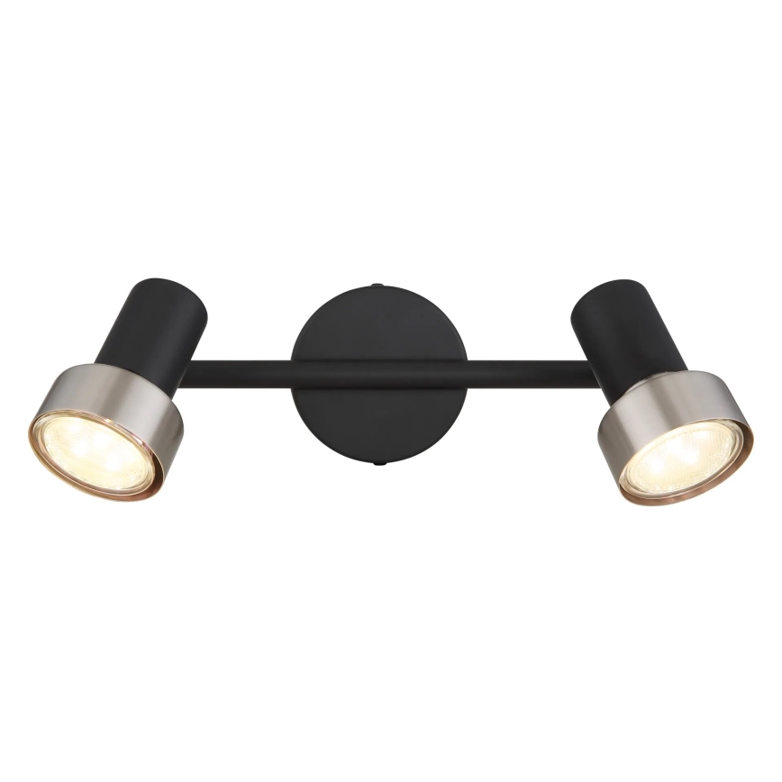 Globo - Foco  2xGU10/25W/230V negro/plata