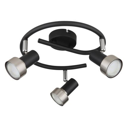 Globo - Foco  3xGU10/25W/230V negro/plata