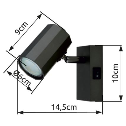 Globo - Foco de pared 1xGU10/25W/230V negro