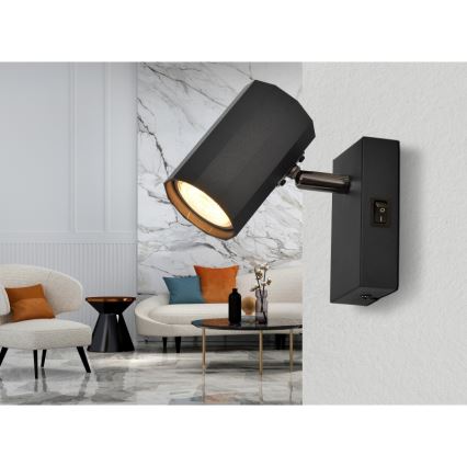 Globo - Foco de pared 1xGU10/25W/230V negro