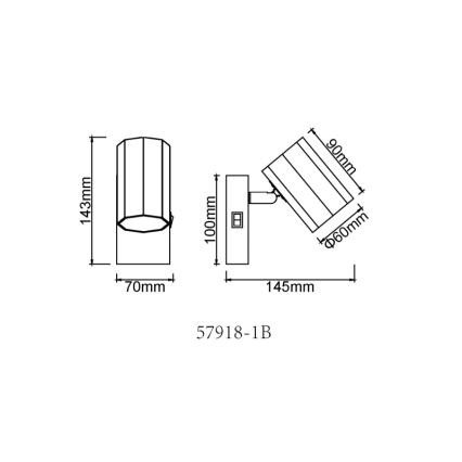Globo - Foco de pared 1xGU10/25W/230V negro