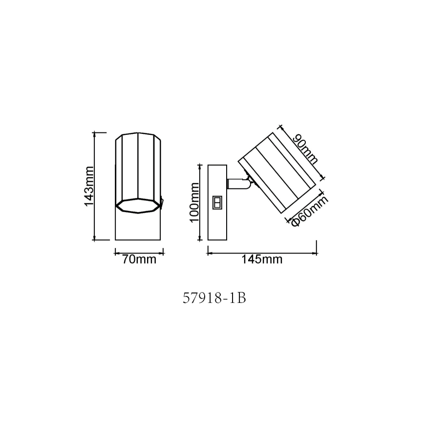 Globo - Foco de pared 1xGU10/25W/230V negro