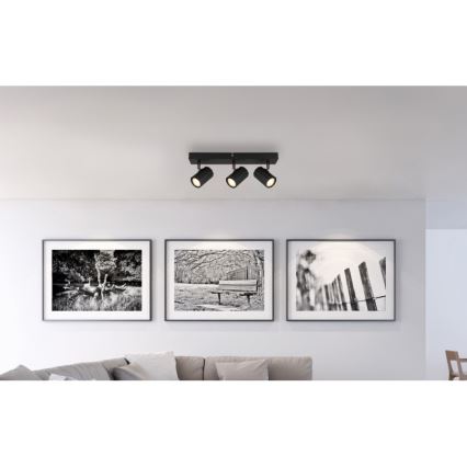 Globo - Foco 3xGU10/25W/230V negro