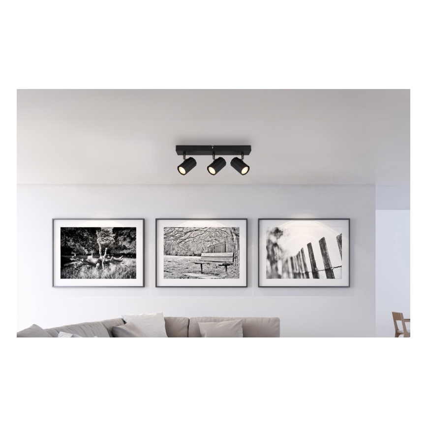 Globo - Foco 3xGU10/25W/230V negro