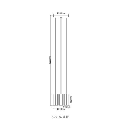 Globo - Lámpara colgante 3xGU10/25W/230V negro