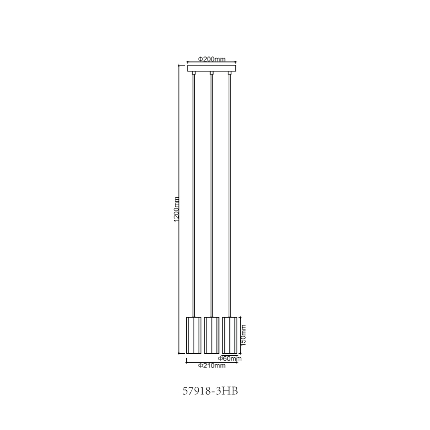 Globo - Lámpara colgante 3xGU10/25W/230V negro