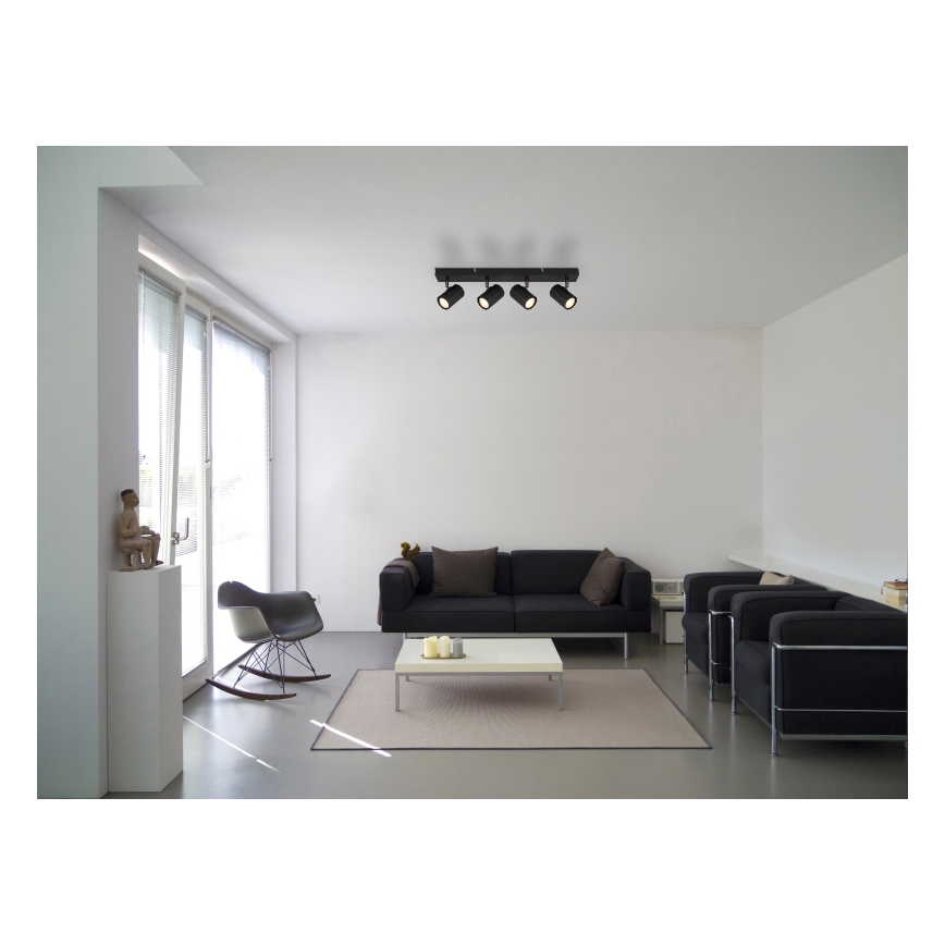 Globo - Foco 4xGU10/25W/230V negro