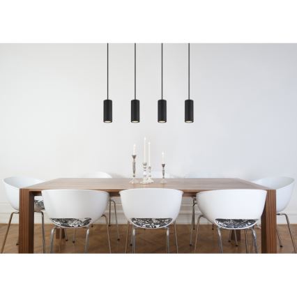 Globo - Lámpara colgante 4xGU10/25W/230V negro