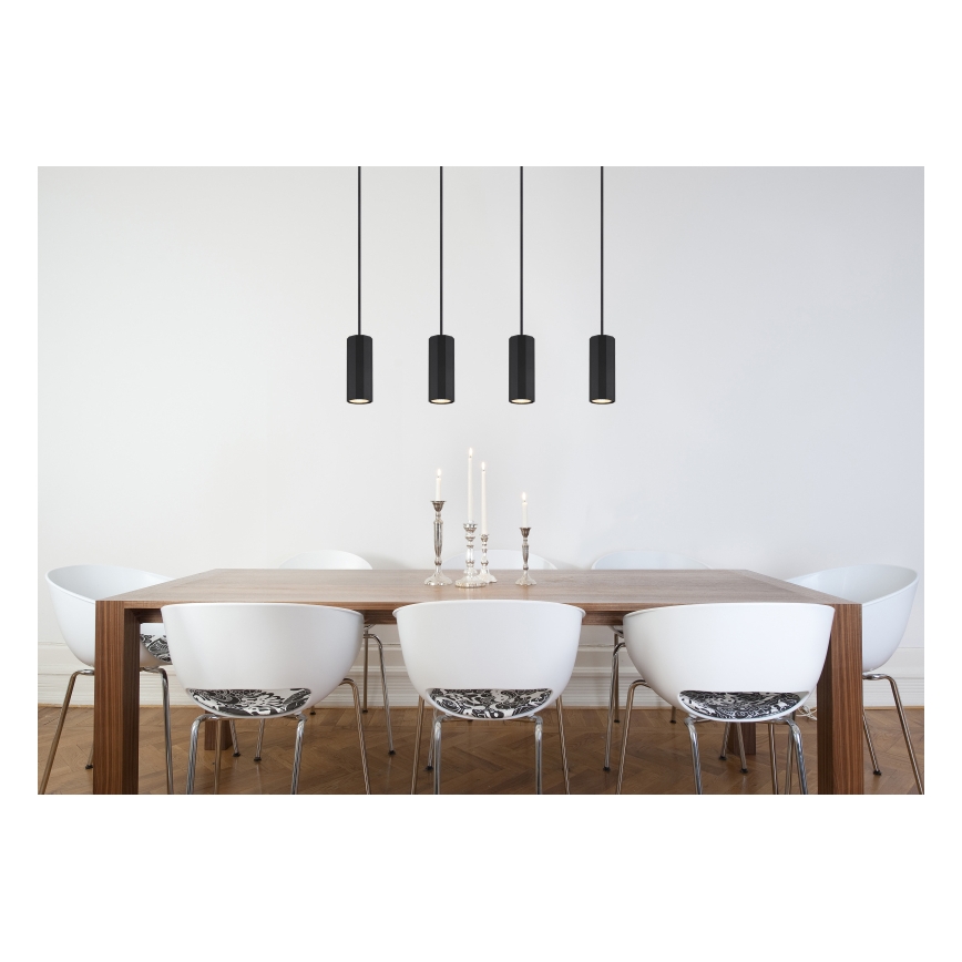 Globo - Lámpara colgante 4xGU10/25W/230V negro