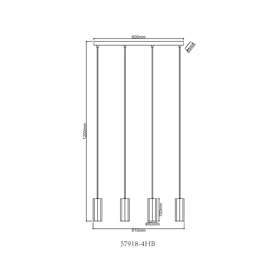 Globo - Lámpara colgante 4xGU10/25W/230V negro