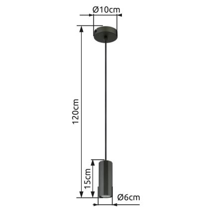 Globo - Lámpara colgante 1xGU10/25W/230V negro