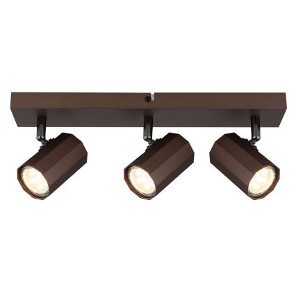 Globo - Foco 3xGU10/25W/230V marrón