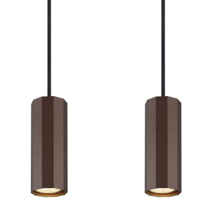 Globo - Lámpara colgante 4xGU10/25W/230V marrón