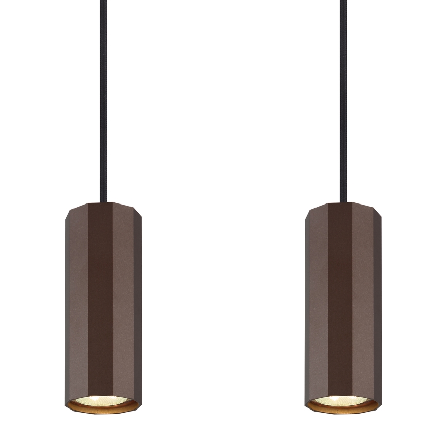 Globo - Lámpara colgante 4xGU10/25W/230V marrón