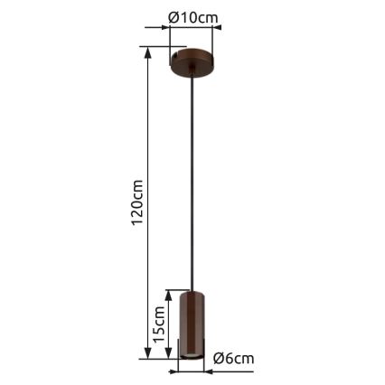 Globo - Lámpara colgante 1xGU10/25W/230V marrón