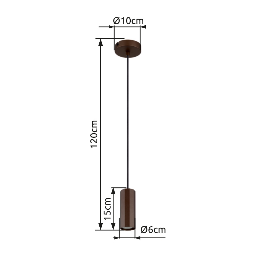 Globo - Lámpara colgante 1xGU10/25W/230V marrón
