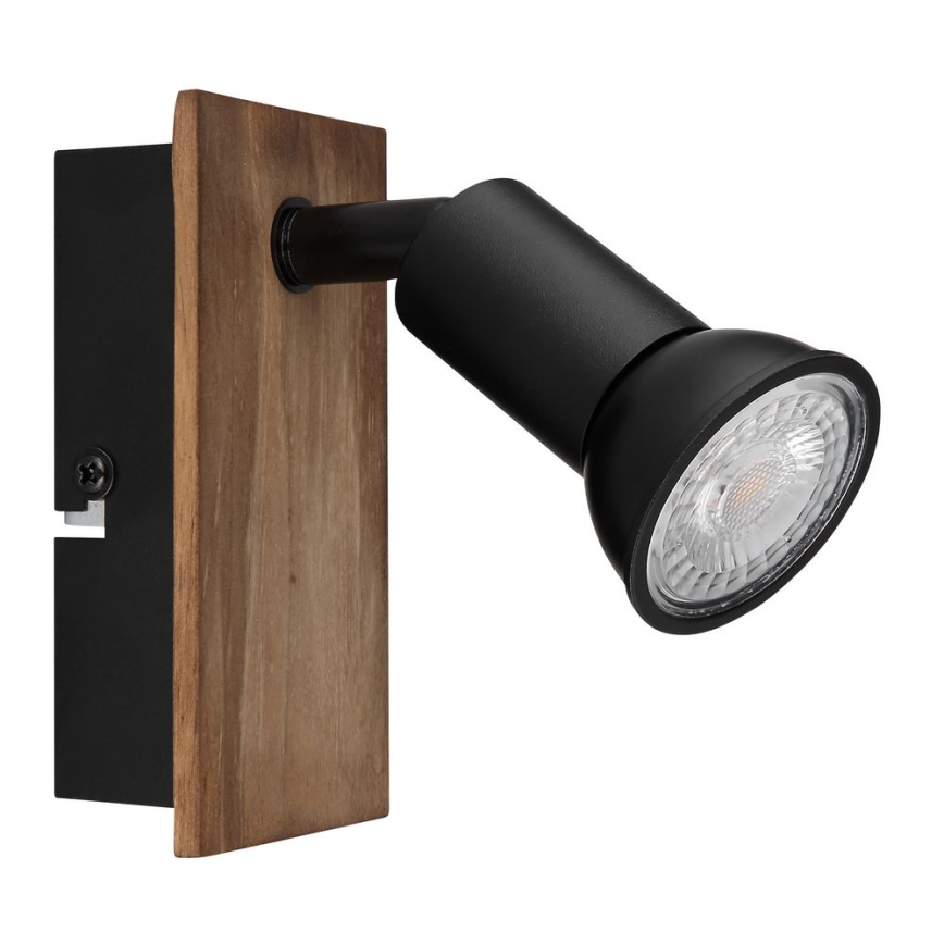 Globo - Foco de pared 1xGU10/35W/230V madera/negro