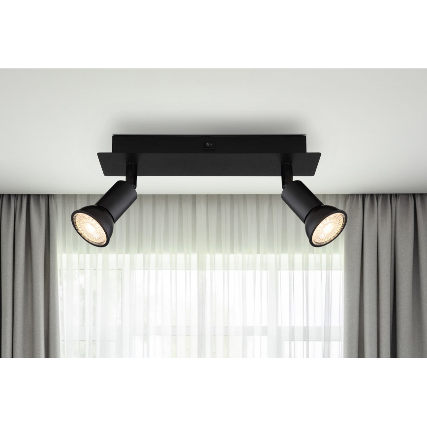 Globo - Foco 2xGU10/35W/230V negro