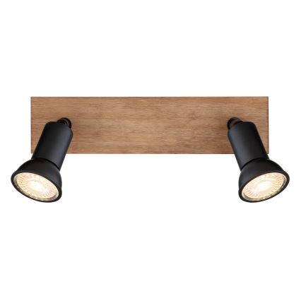 Globo - Lámpara de techo con 2 focos GU10/35W/230V madera/negro