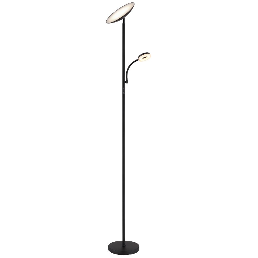 Globo - Lámpara de pie LED regulable LED/20W/230V+ LED/5W 3000/4000/6500K negro