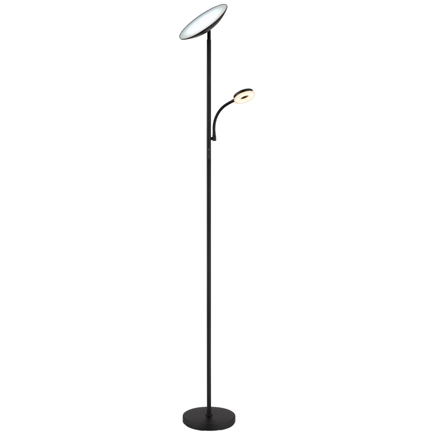 Globo - Lámpara de pie LED regulable LED/20W/230V+ LED/5W 3000/4000/6500K negro