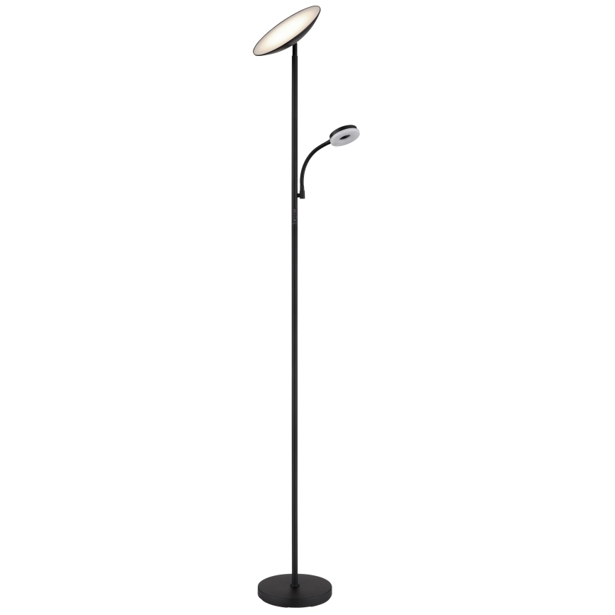 Globo - Lámpara de pie LED regulable LED/20W/230V+ LED/5W 3000/4000/6500K negro