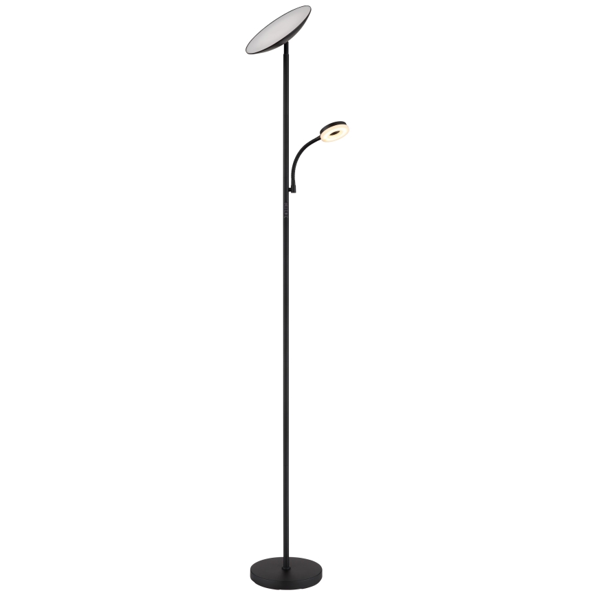 Globo - Lámpara de pie LED regulable LED/20W/230V+ LED/5W 3000/4000/6500K negro