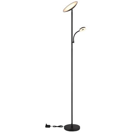 Globo - Lámpara de pie LED regulable LED/20W/230V+ LED/5W 3000/4000/6500K negro
