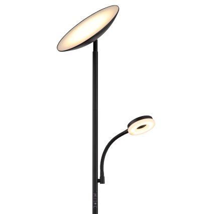 Globo - Lámpara de pie LED regulable LED/20W/230V+ LED/5W 3000/4000/6500K negro