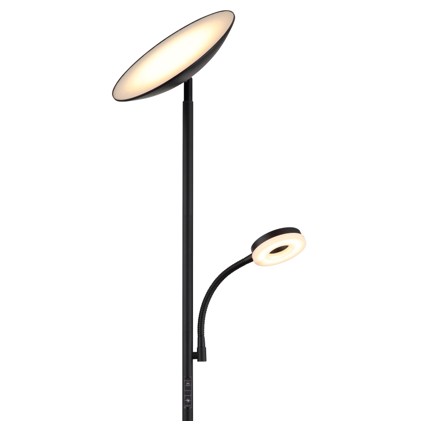 Globo - Lámpara de pie LED regulable LED/20W/230V+ LED/5W 3000/4000/6500K negro
