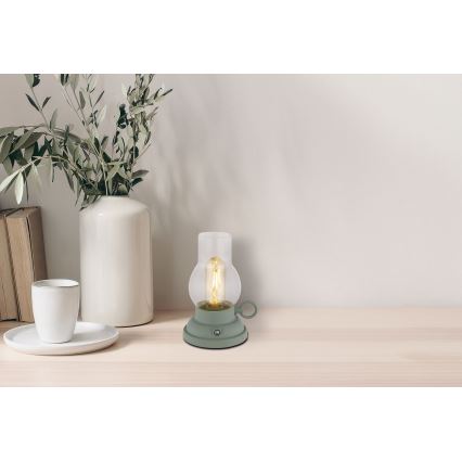 Globo - LED Lámpara de mesa táctil recargable y regulable LED/1W/3,7V 1200 mAh verde