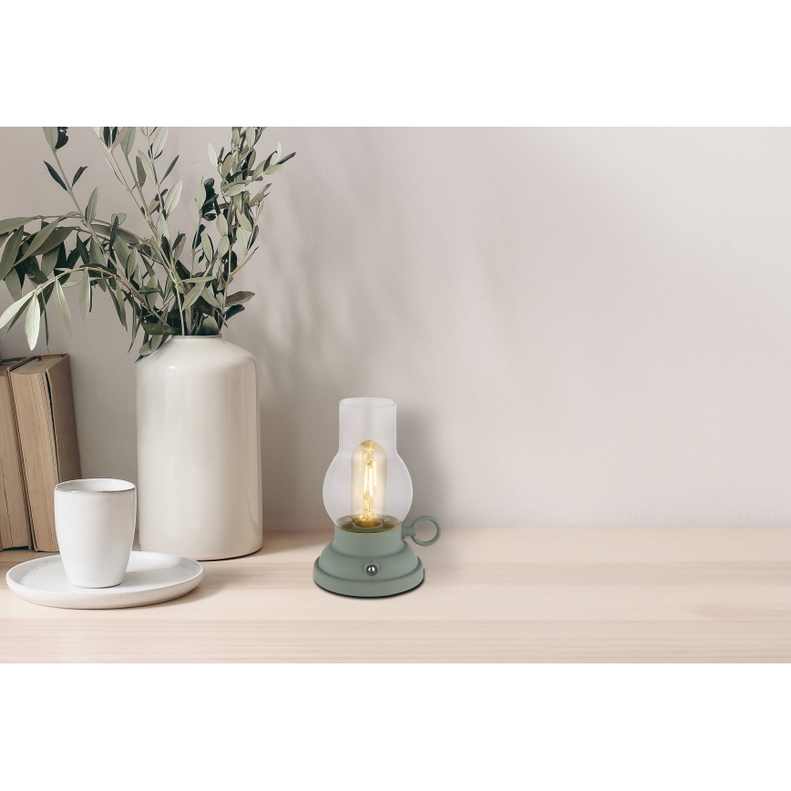 Globo - LED Lámpara de mesa táctil recargable y regulable LED/1W/3,7V 1200 mAh verde