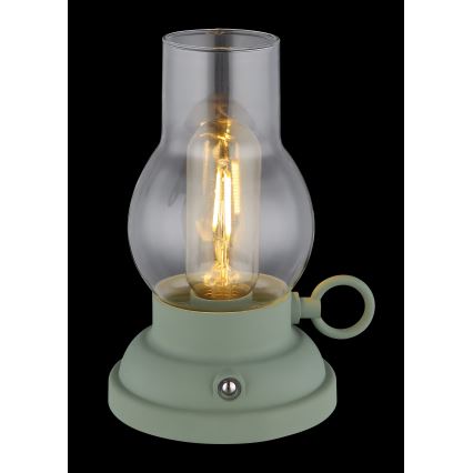Globo - LED Lámpara de mesa táctil recargable y regulable LED/1W/3,7V 1200 mAh verde