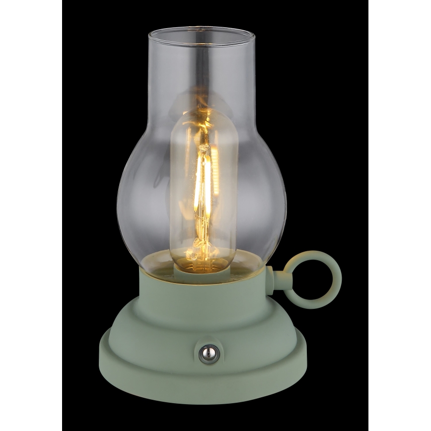 Globo - LED Lámpara de mesa táctil recargable y regulable LED/1W/3,7V 1200 mAh verde