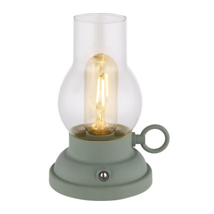 Globo - LED Lámpara de mesa táctil recargable y regulable LED/1W/3,7V 1200 mAh verde
