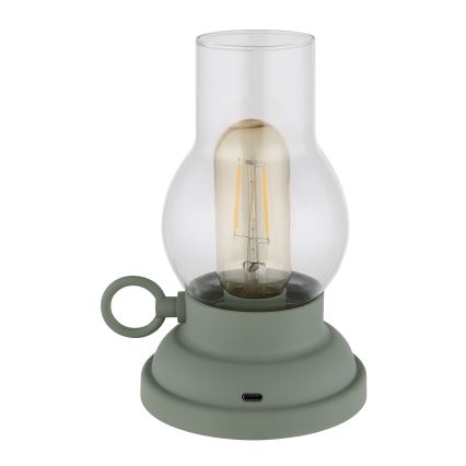Globo - LED Lámpara de mesa táctil recargable y regulable LED/1W/3,7V 1200 mAh verde