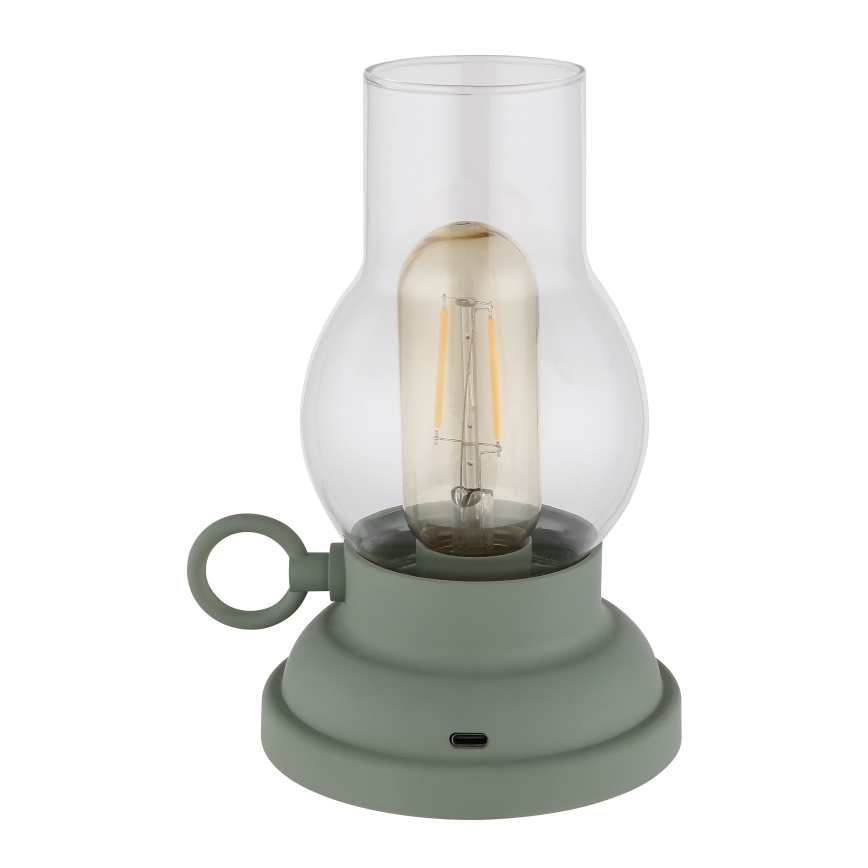Globo - LED Lámpara de mesa táctil recargable y regulable LED/1W/3,7V 1200 mAh verde
