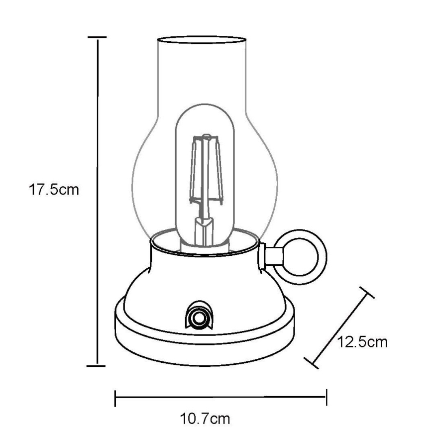 Globo - LED Lámpara de mesa táctil recargable y regulable LED/1W/3,7V 1200 mAh verde