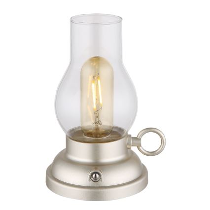 Globo - LED Lámpara de mesa táctil recargable y regulable LED/1W/3,7V 1200 mAh cromo mate