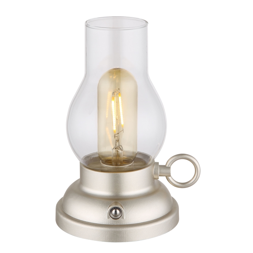 Globo - LED Lámpara de mesa táctil recargable y regulable LED/1W/3,7V 1200 mAh cromo mate