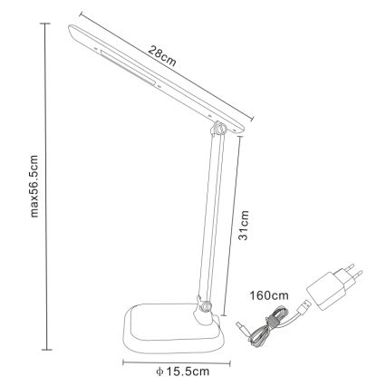 Globo - Lámpara de mesa LED Regulable LED/7W/230V