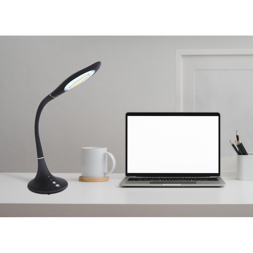 Globo - Lámpara de mesa LED regulable táctil flexible LED/9W/230V 3000/4500/6500K negro