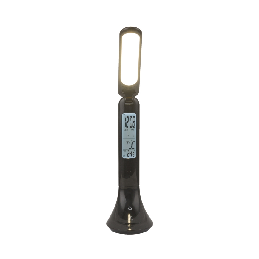 Globo - LED Lámpara de mesa recargable con dimmer con mostrar LED/4W/230V 2200 mAh negro