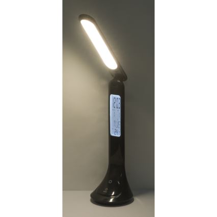 Globo - LED Lámpara de mesa recargable con dimmer con mostrar LED/4W/230V 2200 mAh negro